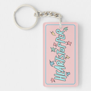 Personalised Heartstopper Pink Key Ring