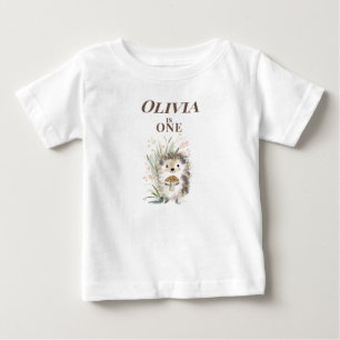 Personalised Hedgehog 1st Birthday Baby T-Shirt