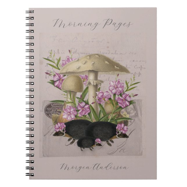 Personalised Hedgehog & Ephemera Notebook (Front)