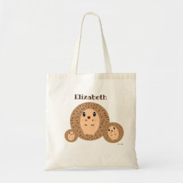 Personalised Hedgehog Kawaii Tote Bag