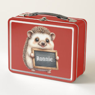 Personalised Hedgehog  Metal Lunch Box