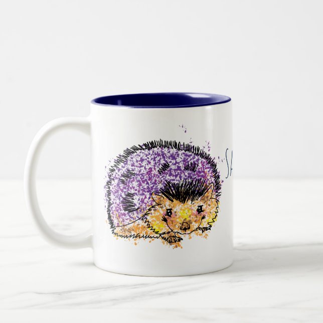 Personalised Hedgehog Mug (Left)