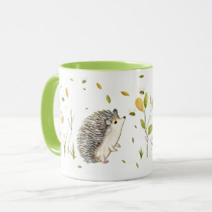 Personalised hedgehog two tone mug