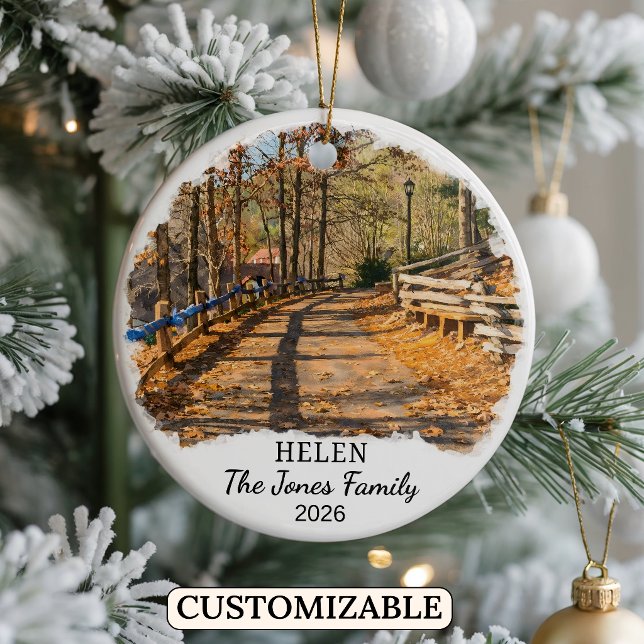 Personalised Helen Ornament, Custom Georgia Ceramic Tree Decoration (Creator Uploaded)