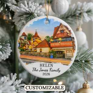 Personalised Helen Ornament, Custom Georgia Ceramic Tree Decoration