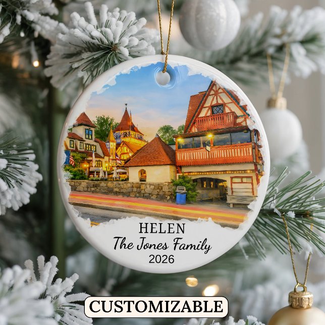 Personalised Helen Ornament, Custom Georgia Ceramic Tree Decoration (Creator Uploaded)