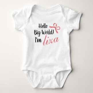 Personalised Hello Big World! I'm BABY NAME Bodysuit