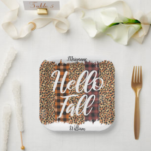 Personalised Hello Fall Paper Plate