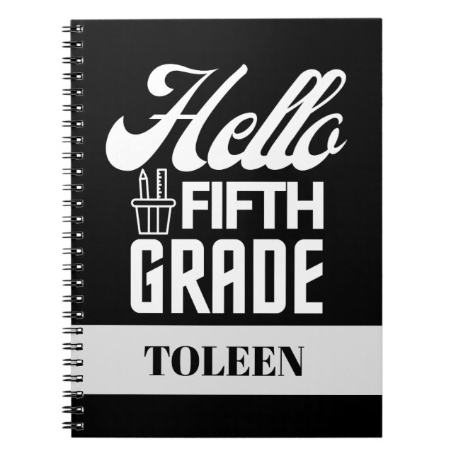 Personalised  Hello Fifth Grade                  Notebook (Front)