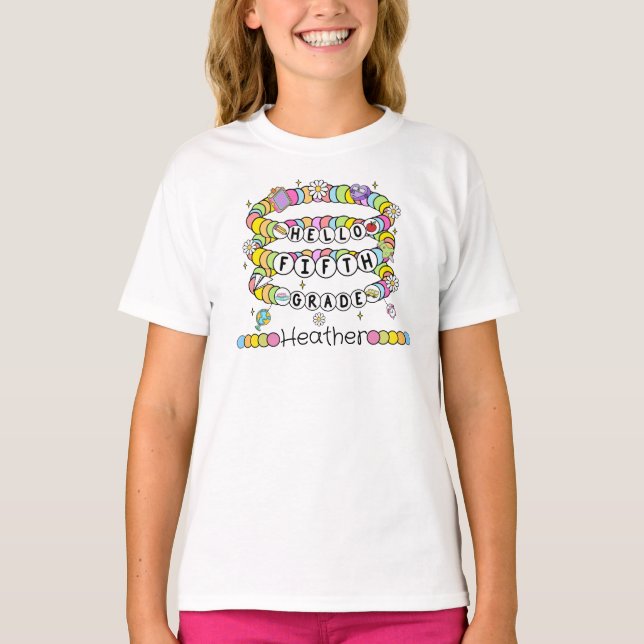 Personalised Hello Fifth Grade T-shirt (Front)