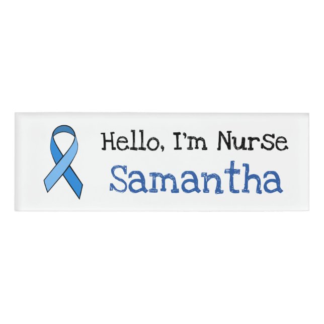 Personalised Hello, Im Nurse Name Tag (Front)