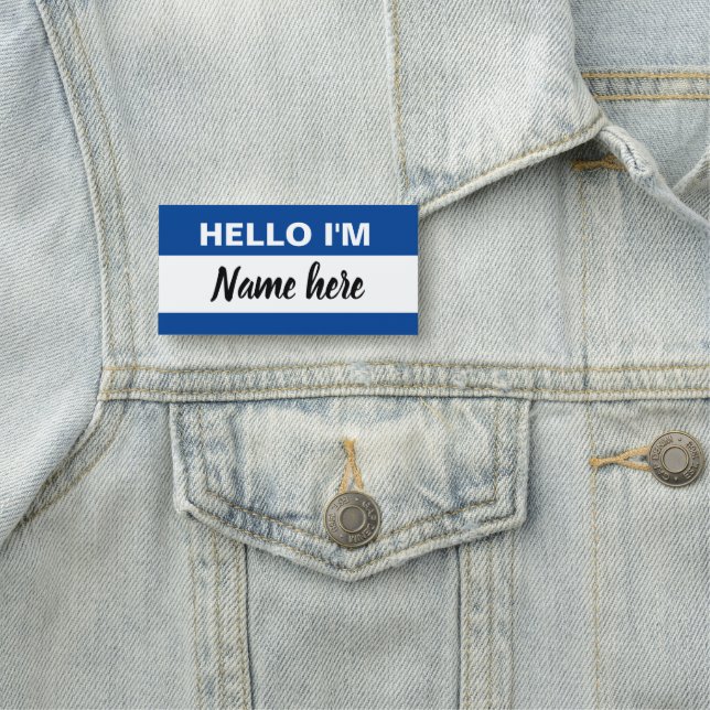 Personalised Hello my name is (blue) Tag (In Situ)
