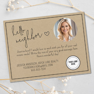Personalised Hello Neighbour Real Estate Postcard
