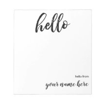 Personalised Hello Notepad