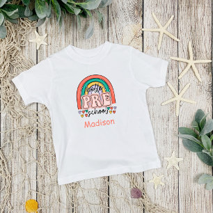 Personalised Hello Pre-School Rainbow Hearts Toddler T-Shirt
