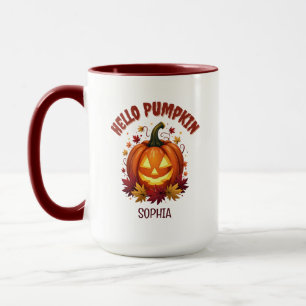 Personalised Hello Pumpkin Halloween Daughter Gift Mug
