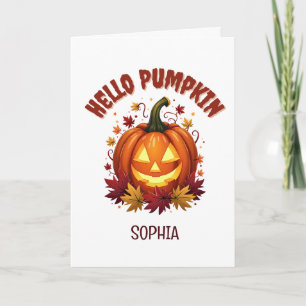Personalised Hello Pumpkin Halloween Friend Gift Card