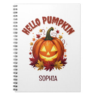 Personalised Hello Pumpkin Halloween Friend Gift Notebook
