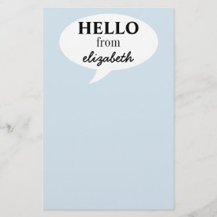 Personalised Hello Stationery