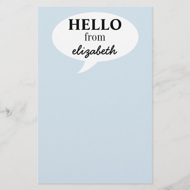 Personalised Hello Stationery (Front)