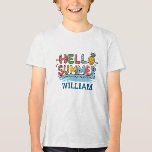 Personalised Hello Summer Family Matching Vacation Tri-Blend Shirt