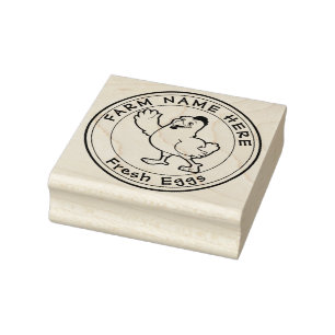 Personalised Hen Lays Eggs Fresh Family Farm Rubber Stamp
