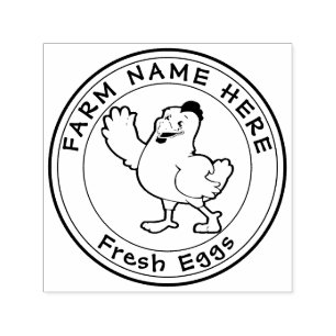 Personalised Hen Lays Eggs Fresh Family Farm Self-inking Stamp