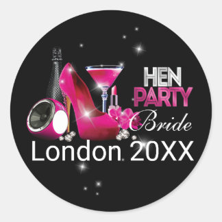 Personalised Hen Party Bachelorette Party Classic Round Sticker