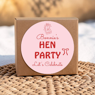 Personalised Hen Party Weekend Classic Round Sticker