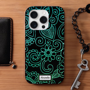 Personalised Henna Yoga Pattern iPhone 15 Pro Case