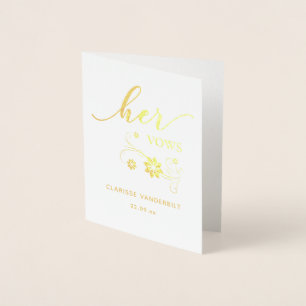 Personalised Her Wedding Vows Foil Card