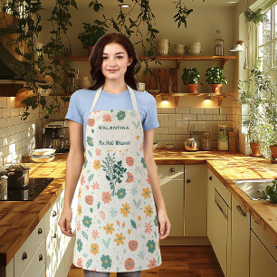 Personalised Herb Whisperer with Floral and Fruit Apron