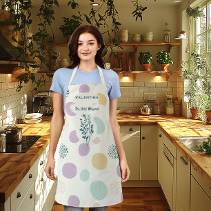Personalised Herb Whisperer with Pastel Geometric Apron