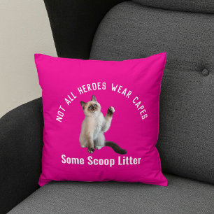 Personalised Hero Cat Dad Father's Day Gift Funny Cushion