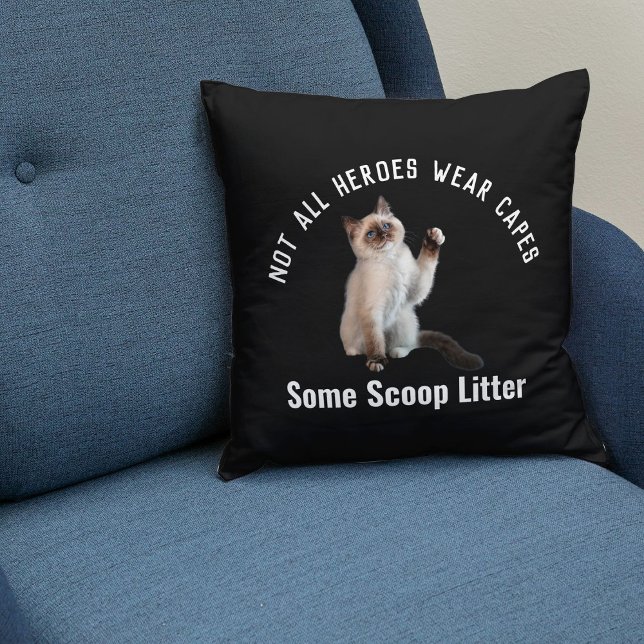 Personalised Hero Cat Dad Father's Day Gift Funny Cushion (Creator Uploaded)