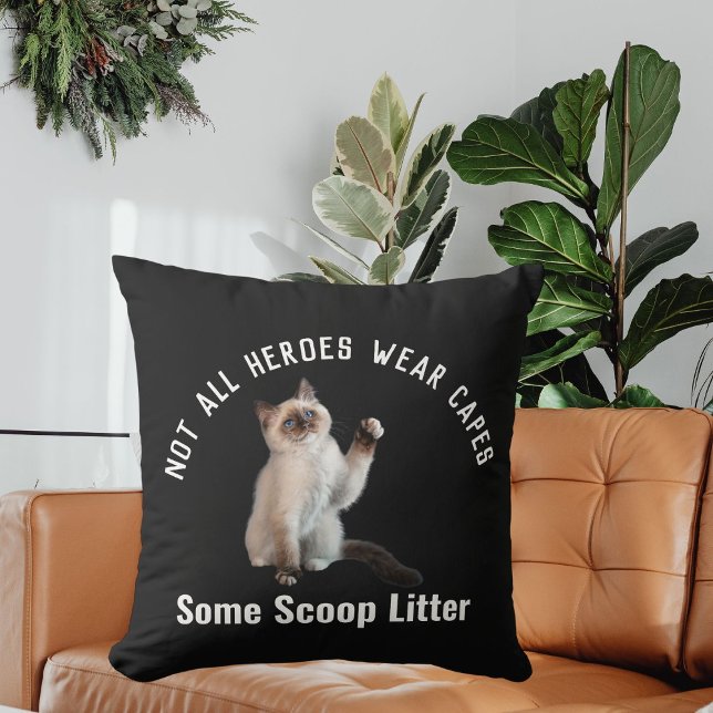 Personalised Hero Cat Dad Father's Day Gift Funny Cushion (Creator Uploaded)