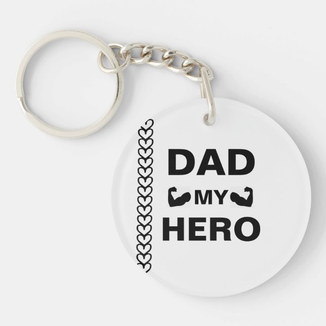 Personalised Hero Dad Keychain – Gift from Kids (Front)