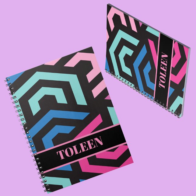 Personalised Hexagon Geometric Pattern           Notebook (Creator Uploaded)