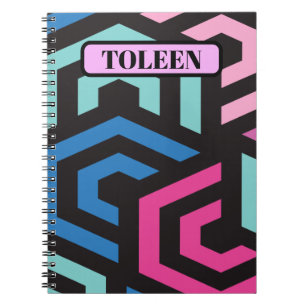 Personalised Hexagon Geometric Pattern Notebook