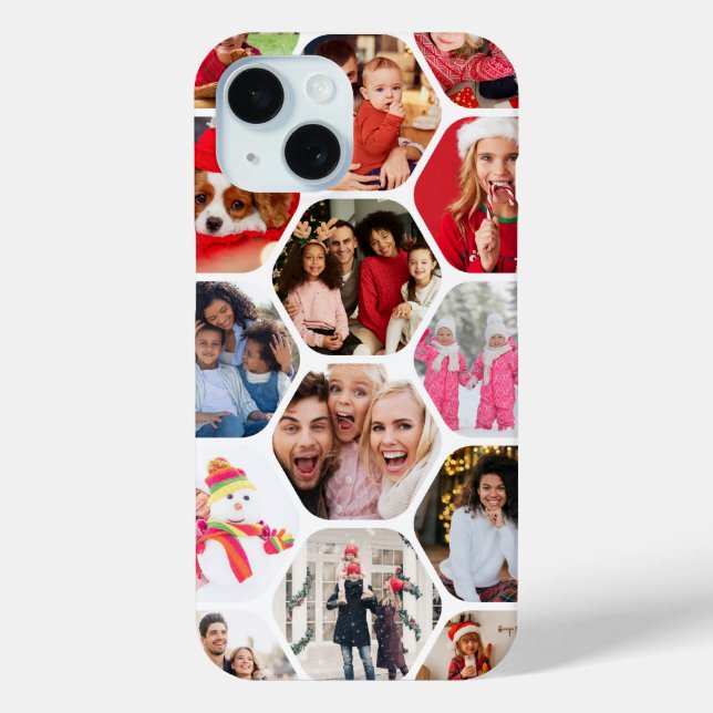 Personalised Hexagon Multi Photo Collage Case-Mate iPhone Case (Back)