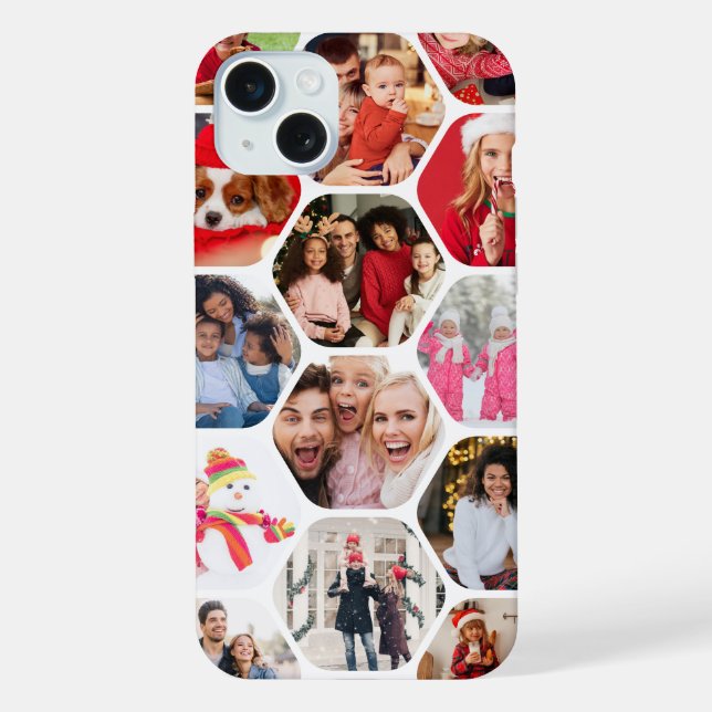 Personalised Hexagon Multi Photo Collage iPhone Case (Back)