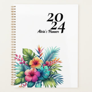 Personalised Hibiscus Flower Tropical  Planner