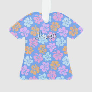 Personalised Hibiscus Pattern with Vacation Photo Ornament