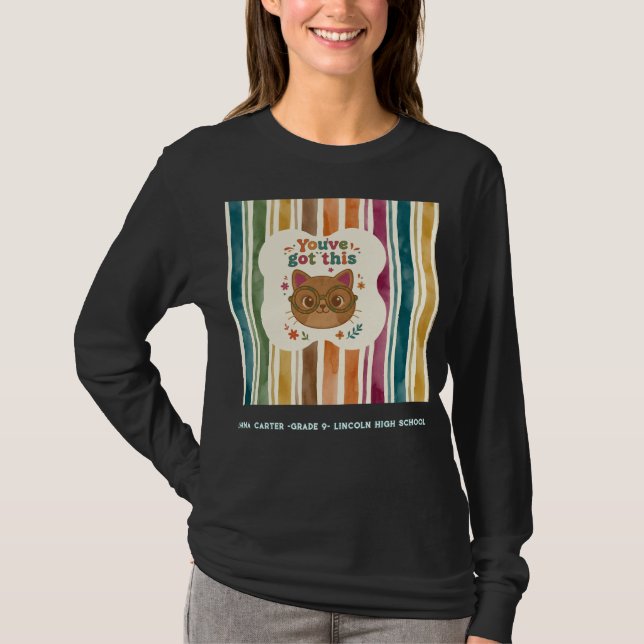 Personalised High School Cat T-Shirt  (Front)