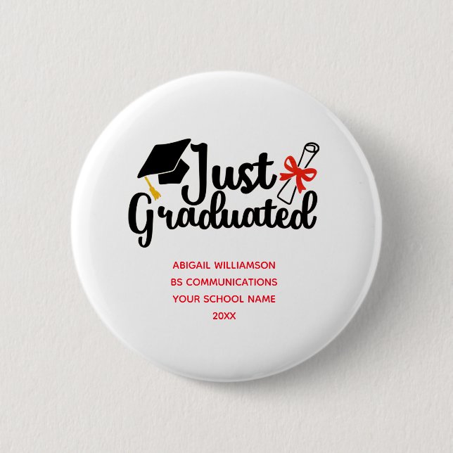 Personalised High School College Graduation  6 Cm Round Badge (Front)