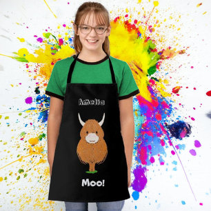 Personalised Highland Cow Apron