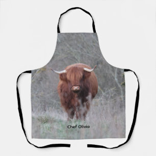 Personalised Highland Cow Apron
