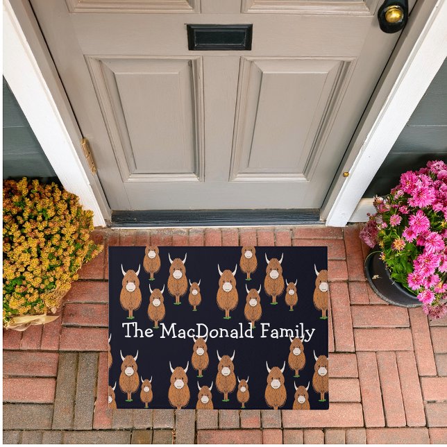Personalised Highland cow Doormat (Creator Uploaded)
