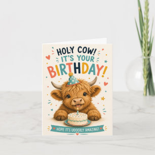Personalised Highland Cow Funny Birthday Card