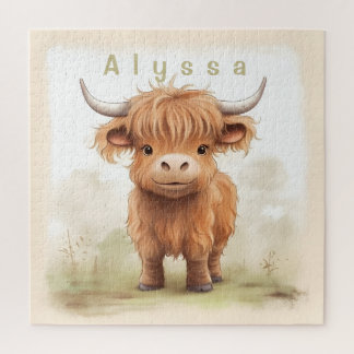Personalised highland cow puzzle